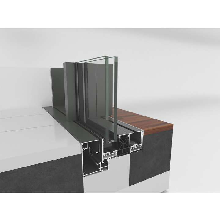 Алюмінієві розсувні двері Reynaers Hi-Finity Київ floorapost