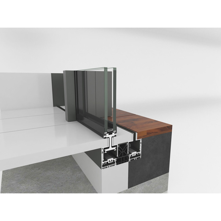Алюмінієві розсувні двері Reynaers Hi-Finity Київ floorbpost